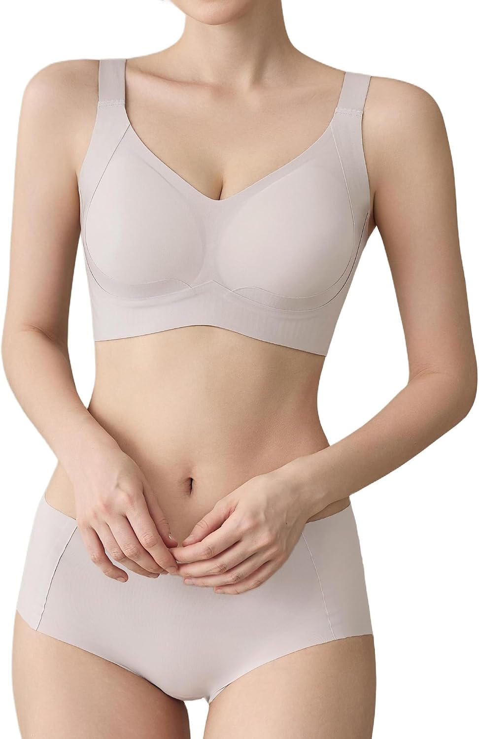 61hEwRCBOFL._AC_SL1500_.jpg Bra and Panty Set Push-Up and Sports, Seamless Breathable Wireless Underwear Lingerie, Comfortable Intimate for Everyday Wear - Image 1