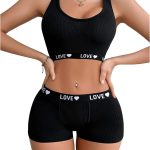 Women Lingerie Set Letter Print Bra and Panty Underwear Sets