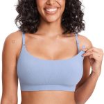 Ribbed Nursing Bras for Breastfeeding Soft Lift Maternity Sleep Bra Wireless Seamless Comfy Bralettes