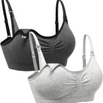 2PACK Nursing Maternity Bra for Pregnancy Women Breastfeeding Comfortable Sleeping with Extenders