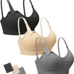 Nursing Bras Maternity Bra for Breastfeeding Pregnancy Wireless Bralette with Pads, Extenders & Clips