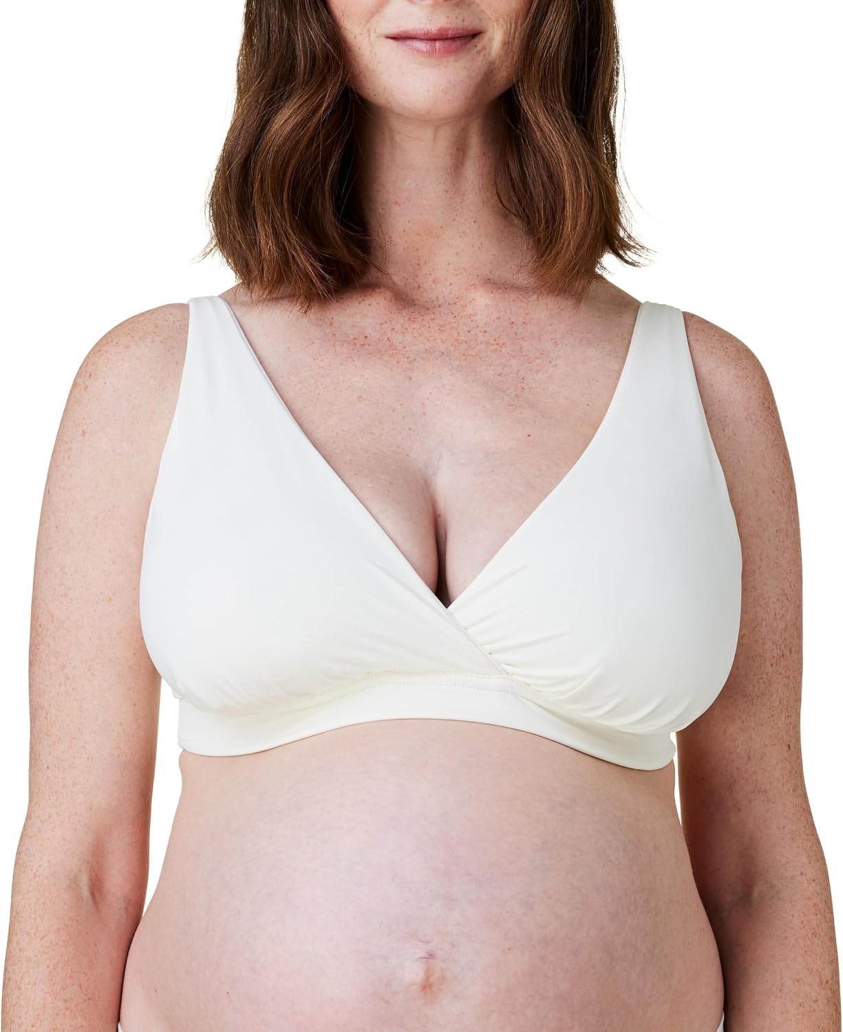 8119T8cpCbL._AC_SL1500_.jpg Ballet Seamless Crossover Maternity Nursing Bra, Comfortable Breastfeeding Bra - Image 1