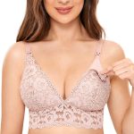 Women's Lace Nursing Bra Wirefree Padded Breastfeeding Maternity Bralette Cute